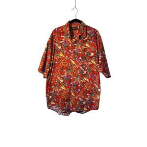 Tango by Max Raab vintage men’s red movie themed short sleeve shirt, large